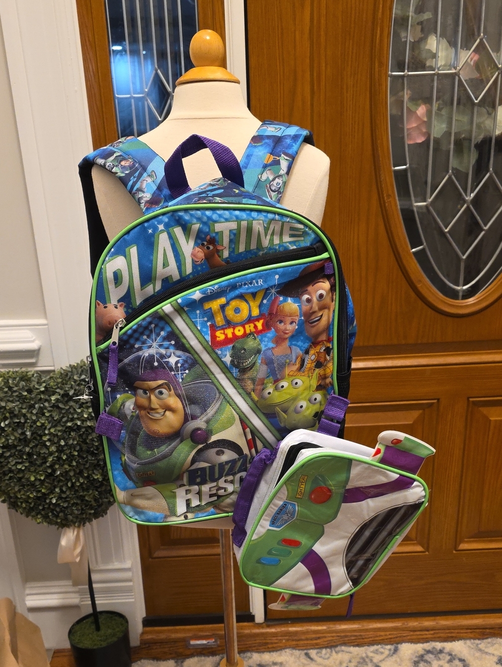 Disney Toy Story 5 Buzz Lightyear Backpack with Matching Lunch Box NWOT